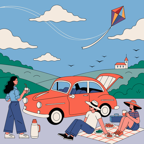 矢量插画示例——现代风格